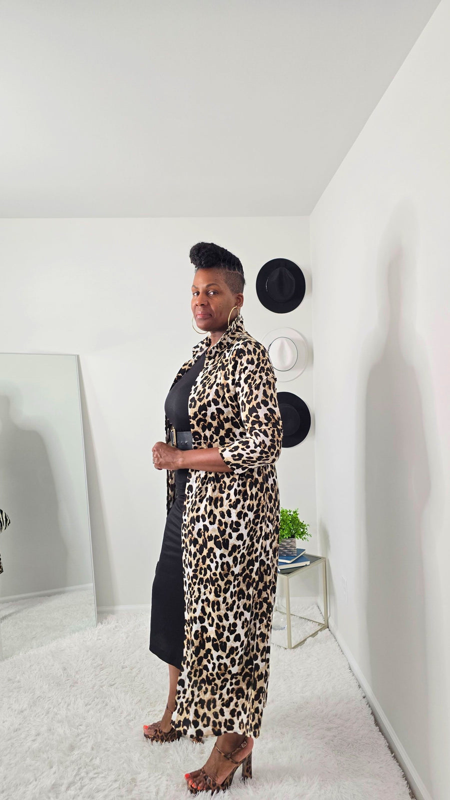 leopard print shirt dress