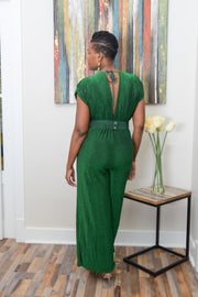 women fashion glamourous metallic jumpsuit