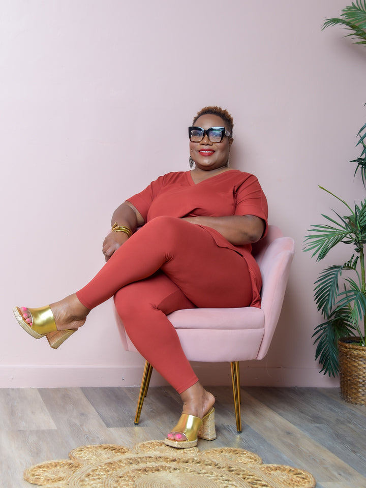 Casual Legging Set - Rust