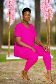 Casual Legging Set - Magenta
