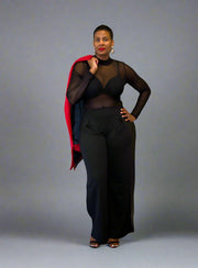 Make a lasting impression with these wide-leg dress pants, crafted in a luxurious fabric and designed with a subtle side zipper. Their tailored silhouette and elegant stretch ensure you look sharp and feel comfortable.  Features:  Wide-Leg: Provides a sophisticated and stylish look Subtle Side Zipper: Ensures a seamless and elegant fit Tailored Silhouette: Offers a sharp and polished appearance