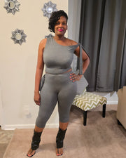 One Shoulder Capri Legging Set