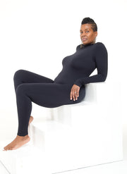 Catsuit  Introducing our Catsuit, a sleek and versatile addition to your wardrobe. This catsuit features a zip-up front for easy wear and a seamless design that ensures a smooth, streamlined look. With long sleeves and great stretch, it offers comfort and flexibility, allowing you to move with ease. The seamless construction enhances its overall fit and silhouette, making it a flattering choice for various body types.  Key Features:  Zip Up Front: Provides convenience and ease of wear. 