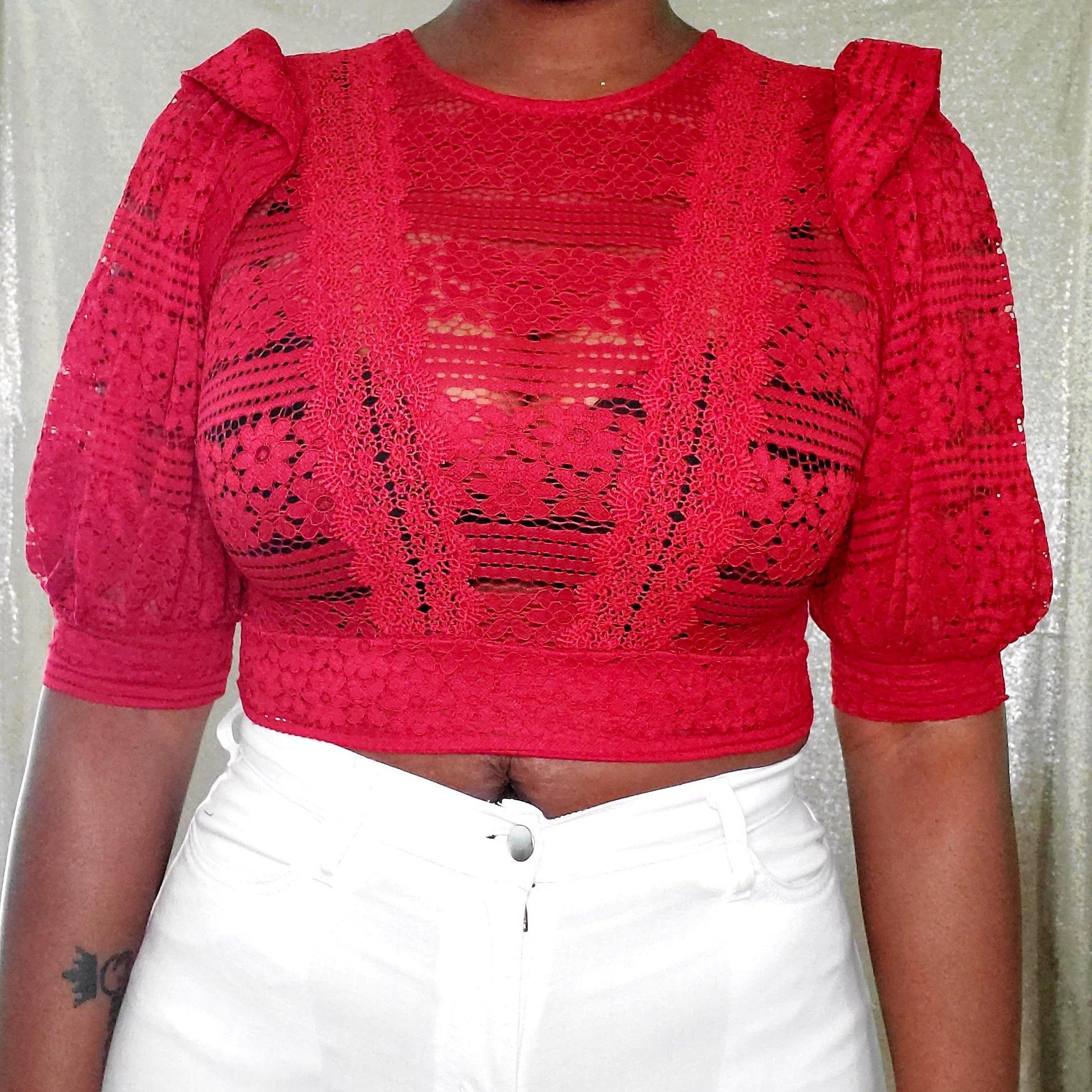 Lady In Red Top - Tosh`E Boutique
