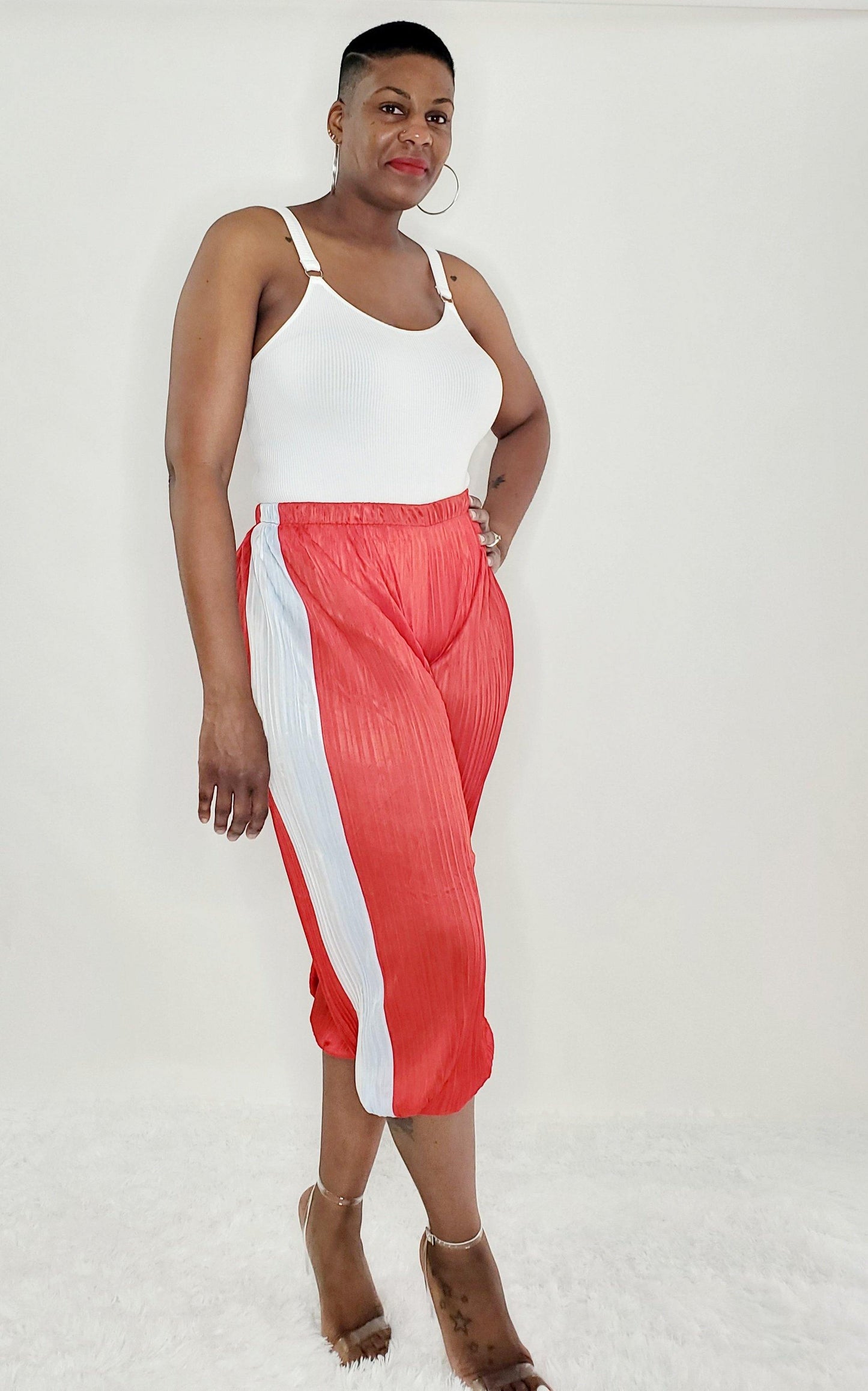 Crop Joggers (Red) - Tosh`E Boutique