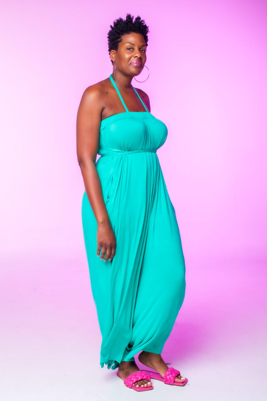 Mint Teal Wide Leg Jumpsuit - Tosh`E Boutique