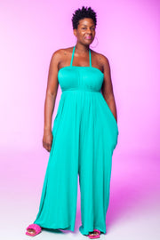 Mint Teal Wide Leg Jumpsuit - Tosh`E Boutique