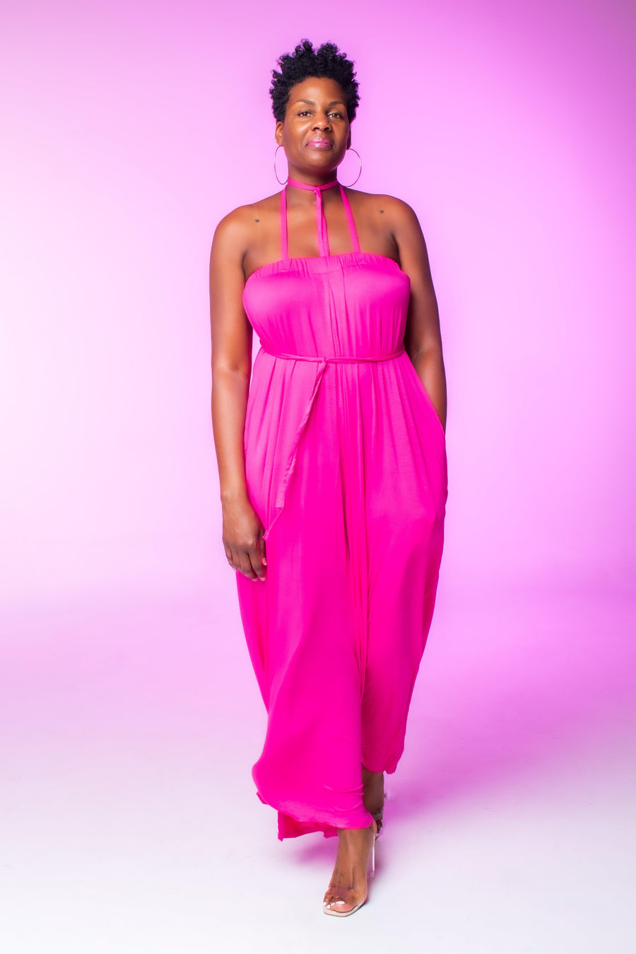 Fuchsia Wide Leg Jumpsuit - Tosh`E Boutique