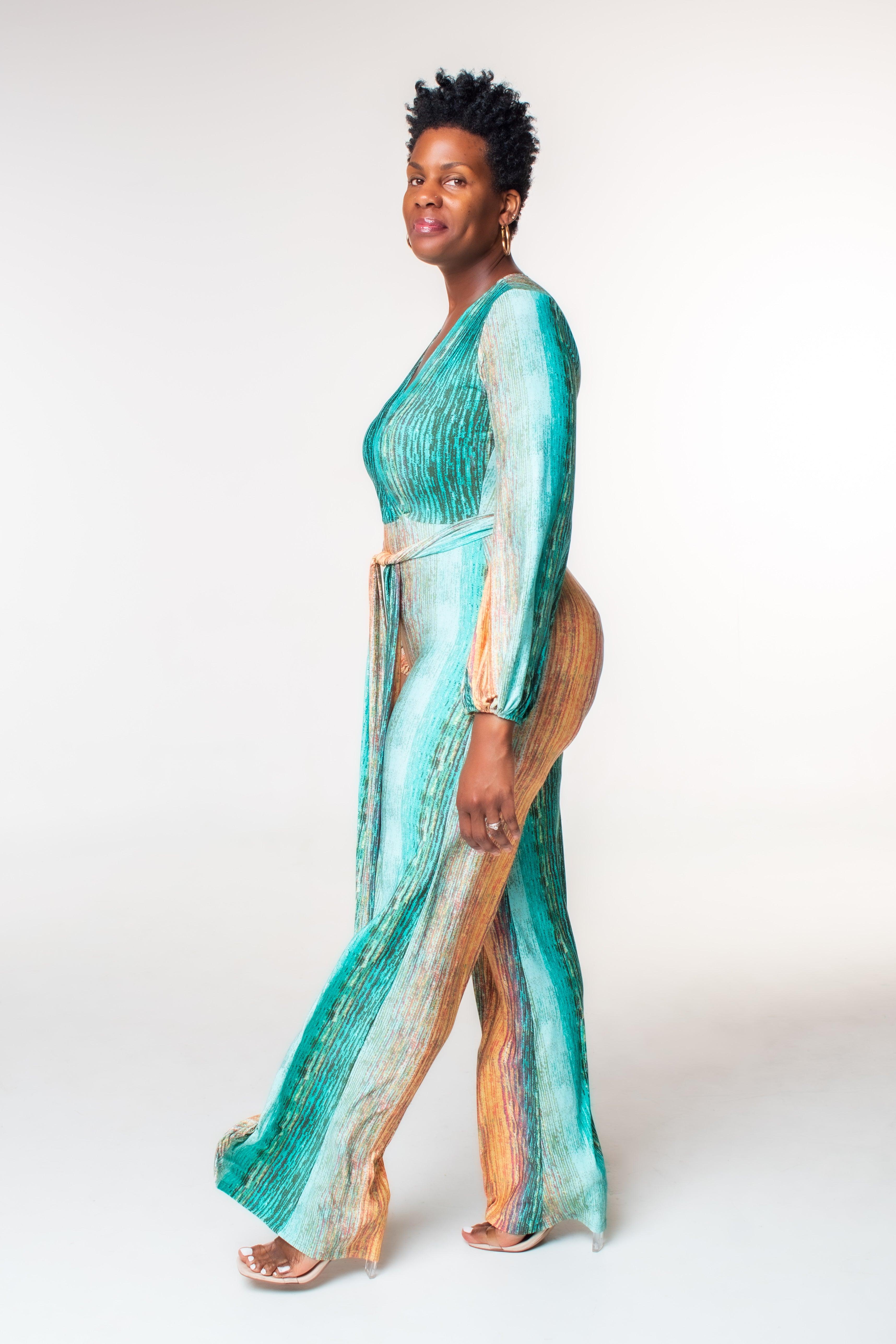 Multi-Color Long Sleeve Jumpsuit - Tosh`E Boutique